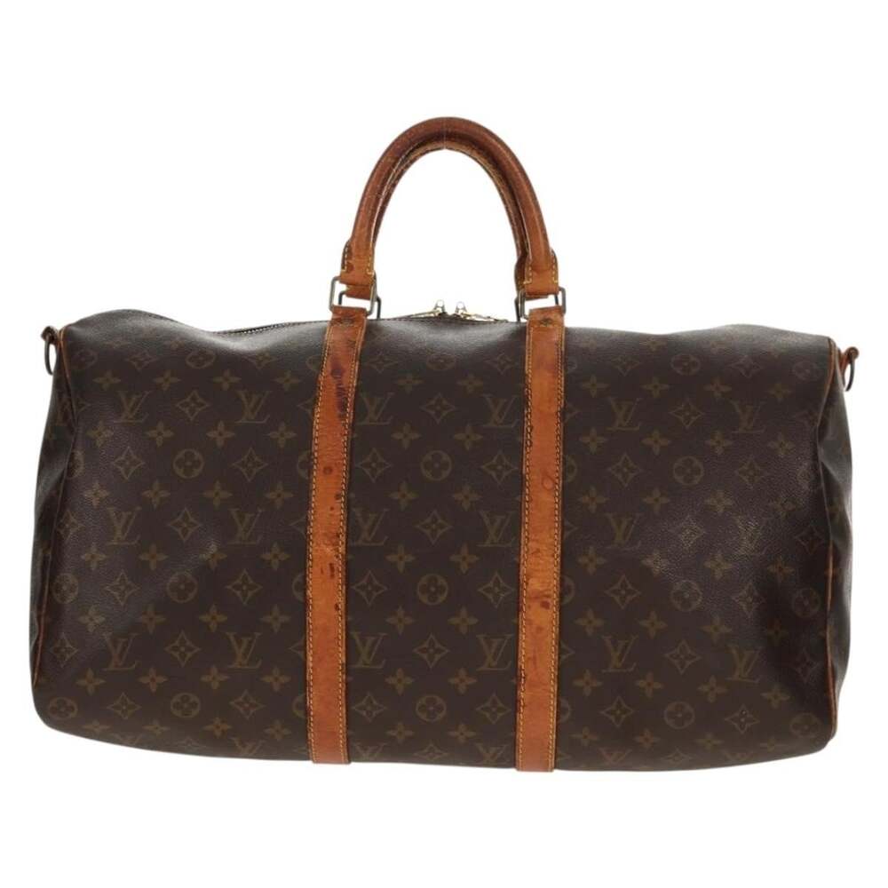 Louis Vuitton Monogram Keepall Bandouliere 50 Travel Bag Brown
